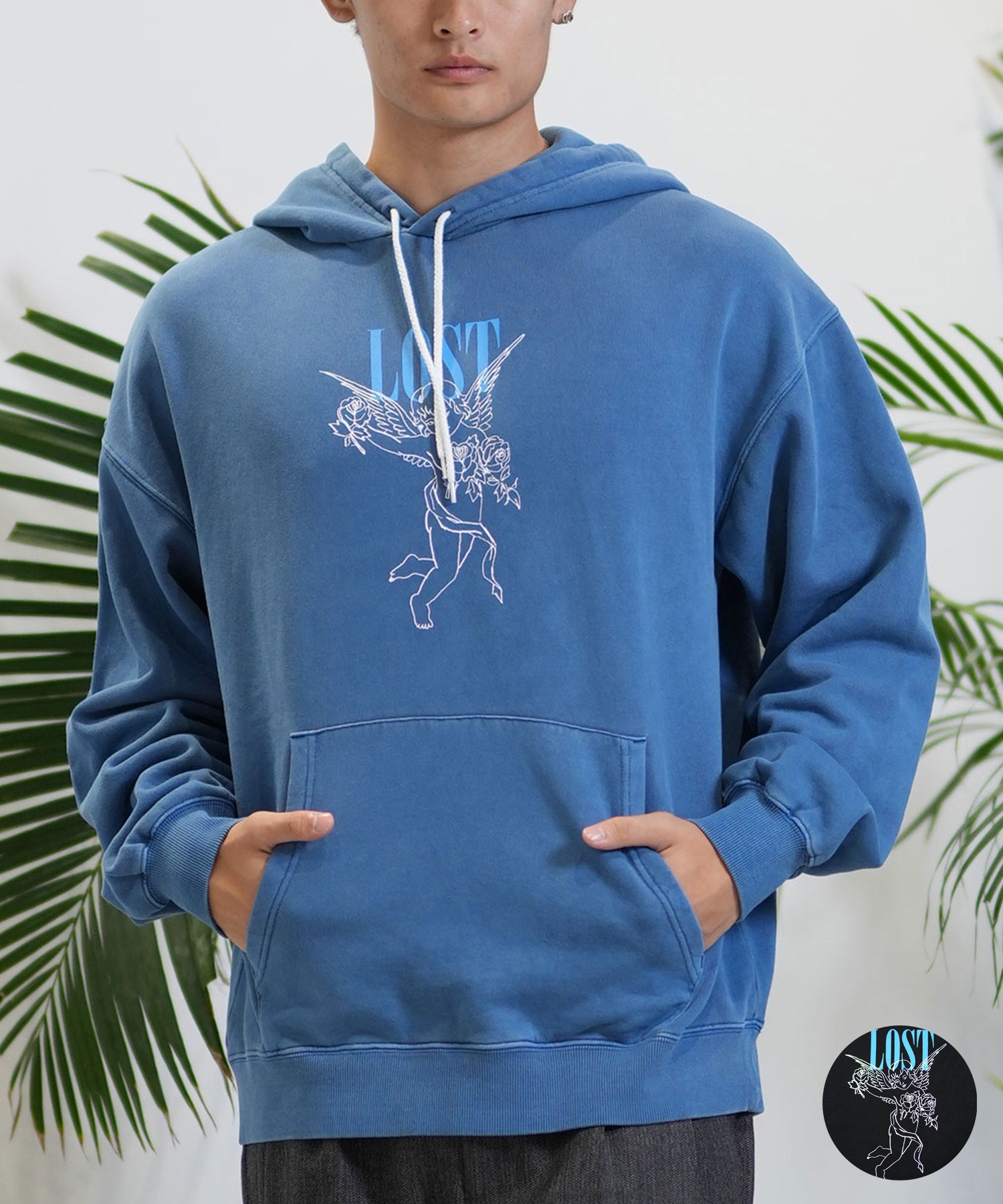 LOST ロスト パーカー プルオーバー メンズ バックプリント 裏起毛