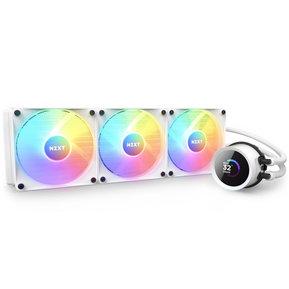 水冷CPUクーラー KRAKEN RGB 360 ホワイト RL-KR360-W1 120mmファンx3