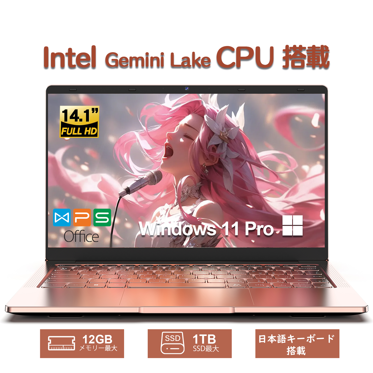 VETESA ノートパソコン 新品 Celeron N3450 メモリ 12GB 高速SSD 512GB