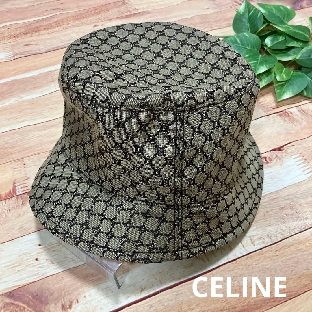 CELINE セリーヌ マカダム トリオンフ柄 バケットハット L イタリア製 CELINE セリーヌ マカダム トリオンフ柄 ショップ バケットハット L