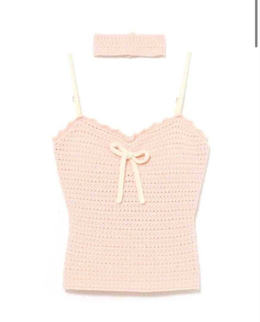 トップス Sui knit bare tops Through The Grid Knit Top