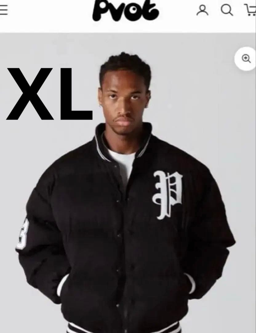 pvot ジャケット XL スタジャン　ブラック Pvot Crew Stadium Jacket (Black / Beige)