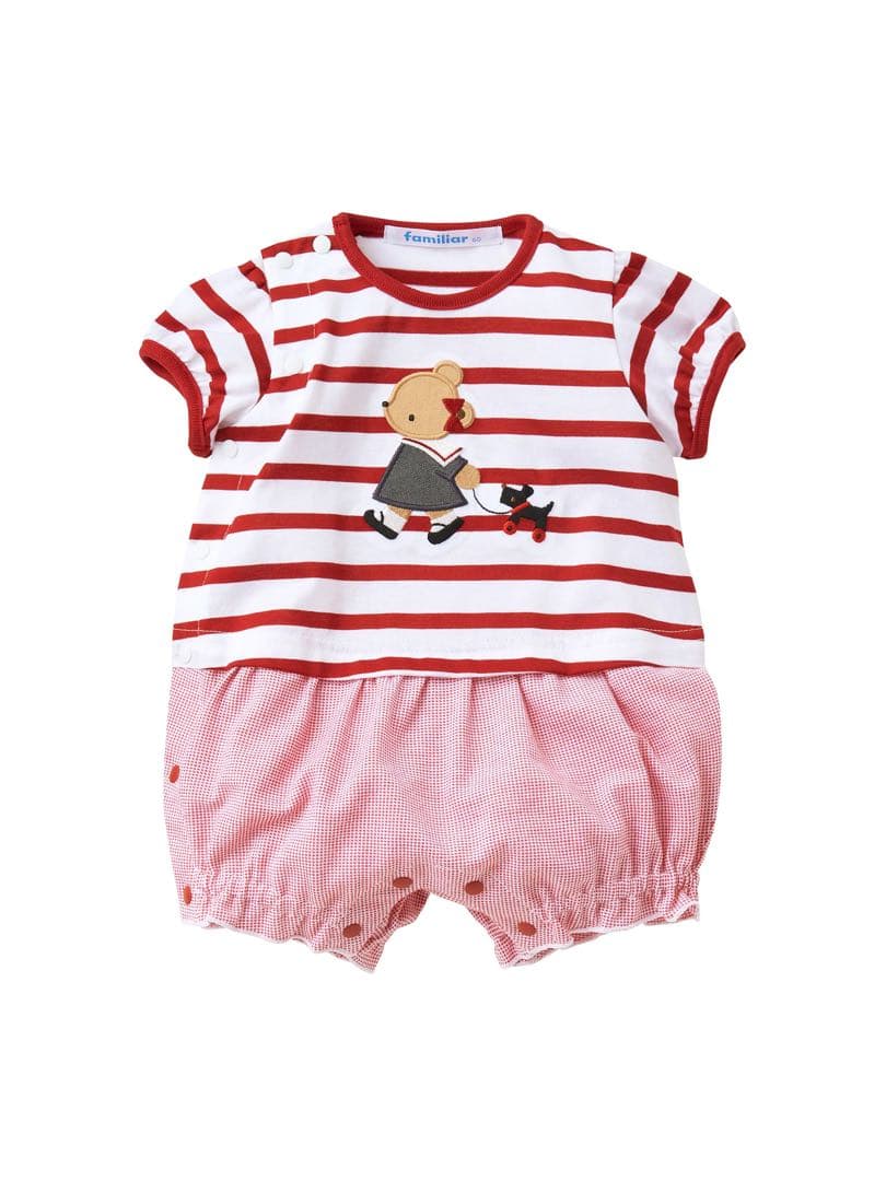 新品未使用 familiar 袖付ロンパス 80cm 袖付きロンパス 80cm / ファミリア familiar ロンパス (150116