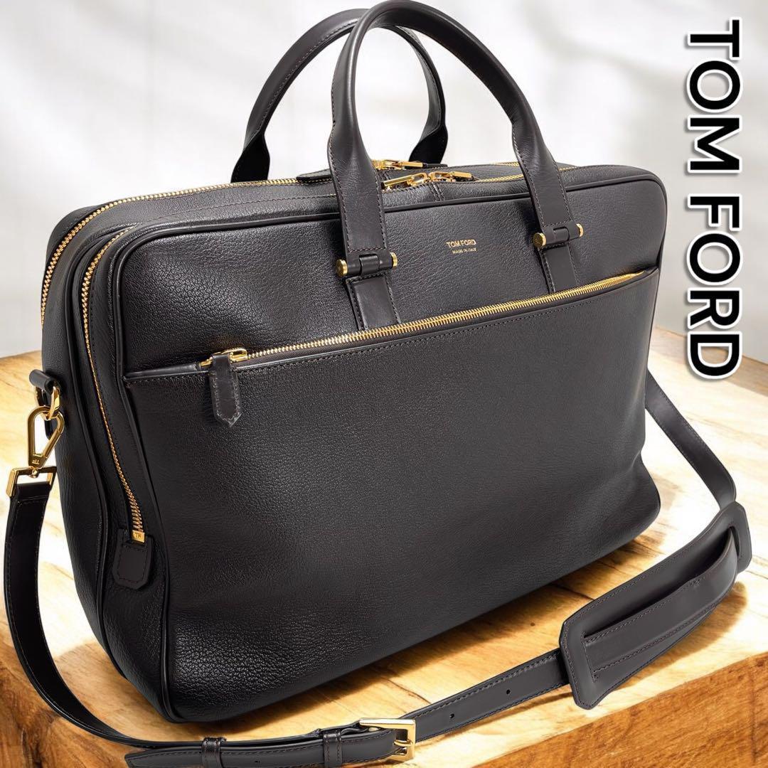 レア品✨TOM FORD トムフォード ブリーフケース ダブルファスナー 大容量 TOM FORD（トムフォード） バッグ メンズ ブリーフケース ブリーフ