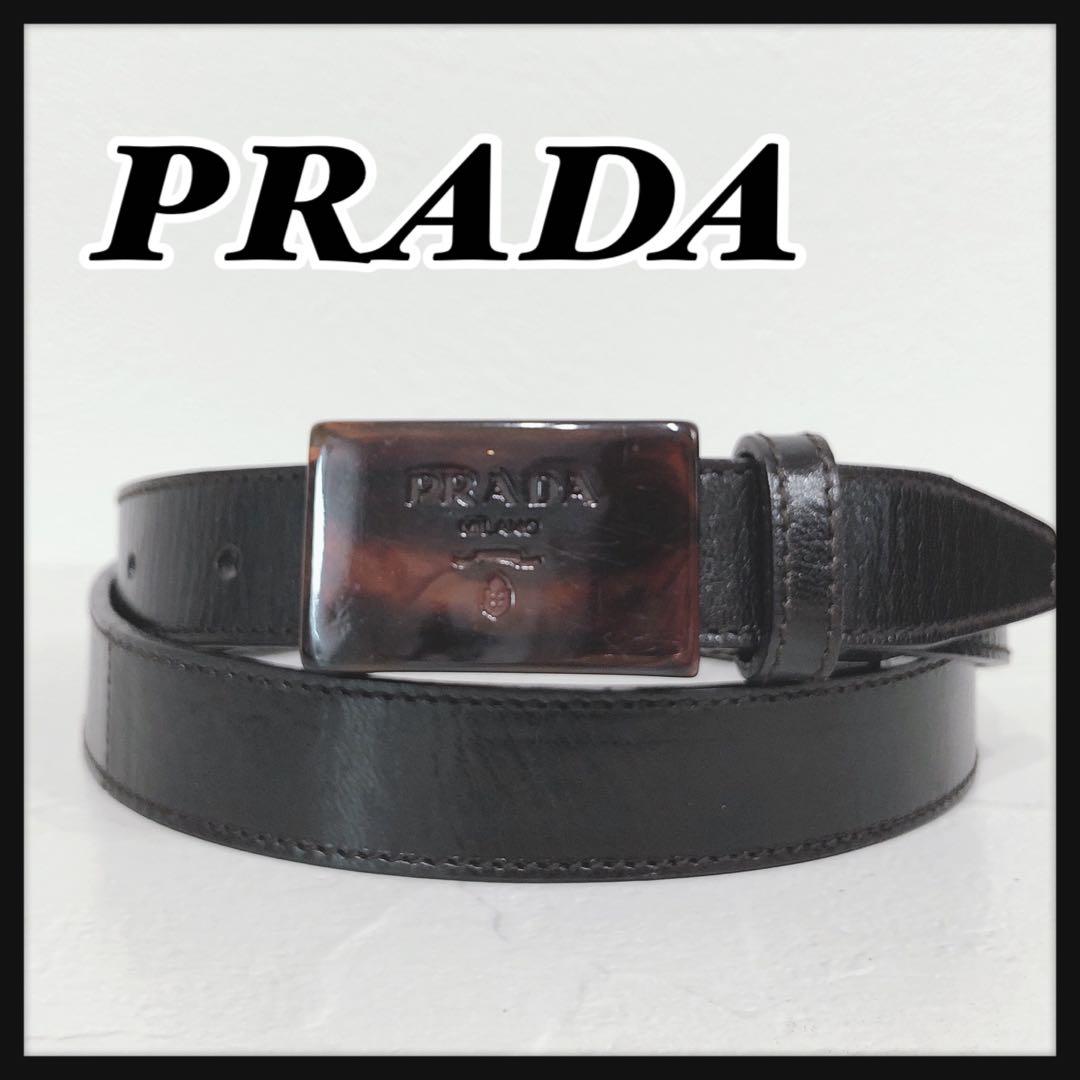 ☆PRADA☆ プラダ バックルベルト ブラック ブラウン ロゴ べっ甲 楽天市場】プラダ PRADA メンズ ベルト グッズ 小物 剣先