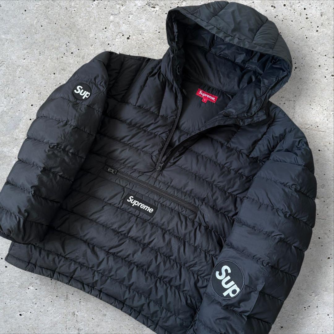 正規品　supreme シュプリーム マイクロダウンジャケット 黒 S〜M相当 Supreme（シュプリーム） Supreme Micro Down Half Zip Hooded