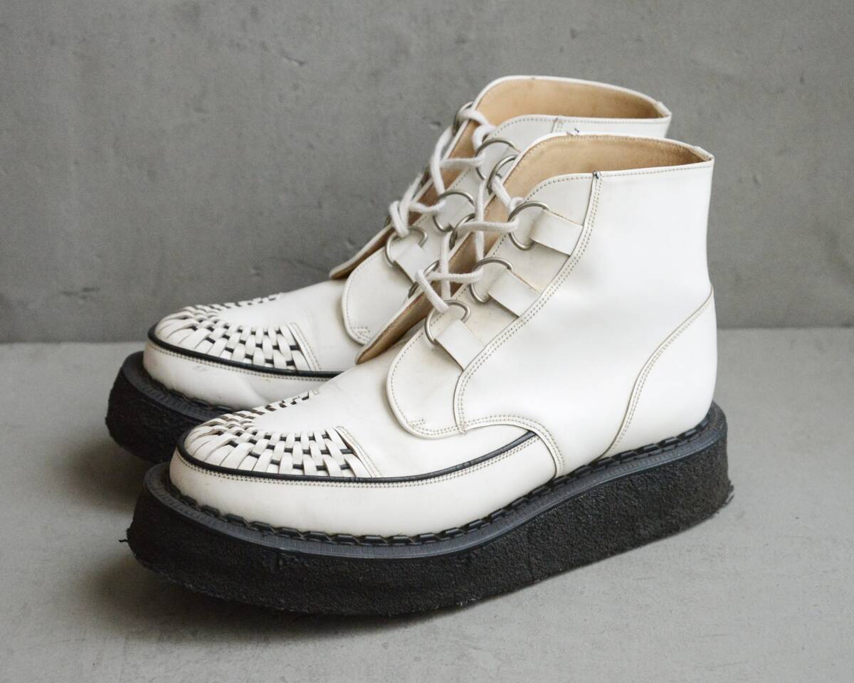 ジョージコックス ラバーソール ハイカット UK8 チャッカ 白 ホワイト