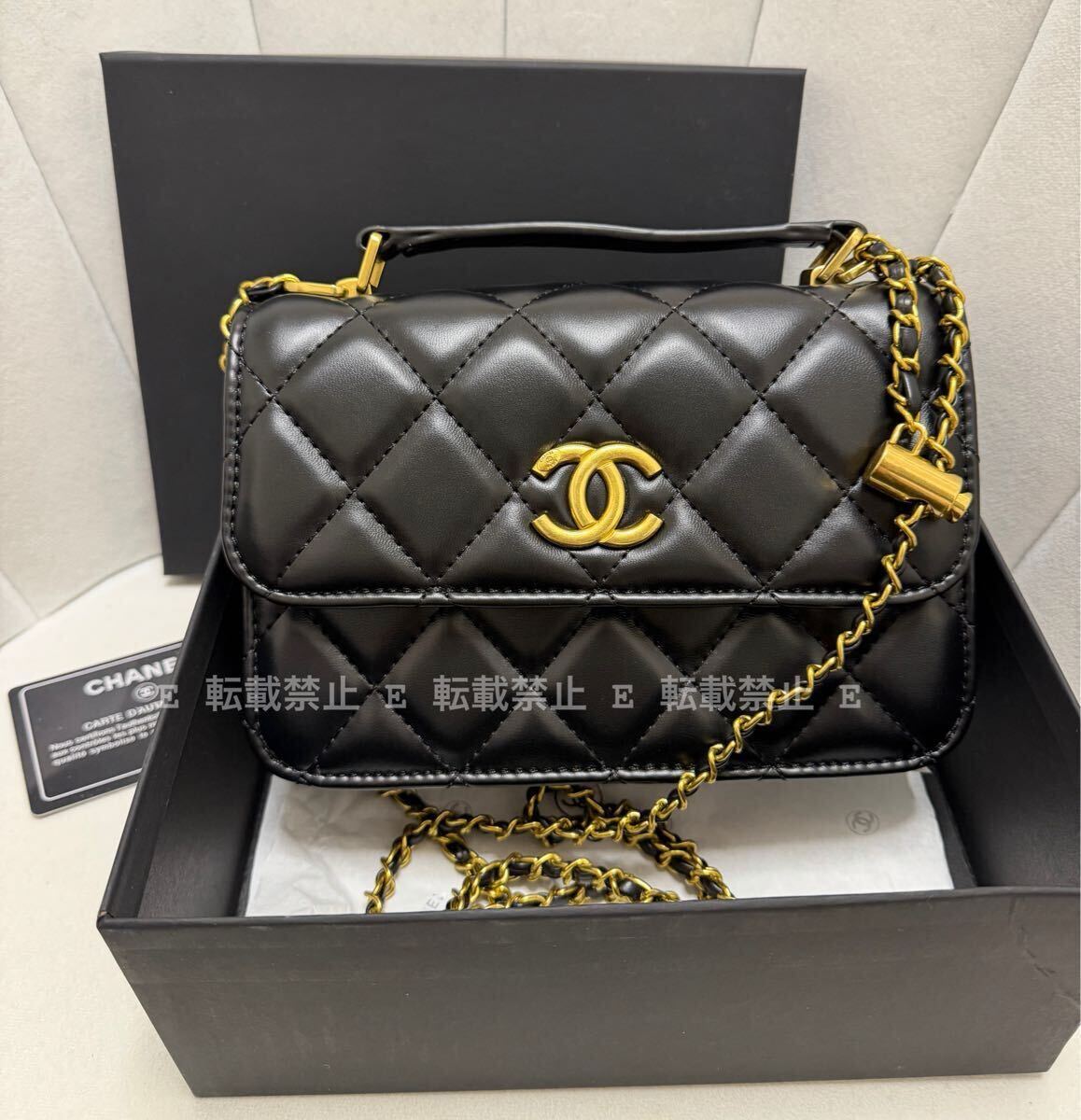 未使用 CHANEL ノベルティ キルティングバッグ BOX型 持ち手付き