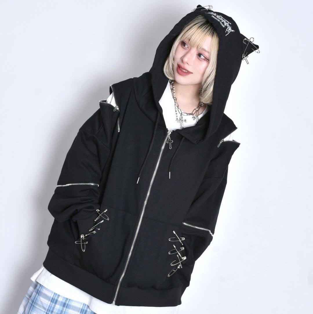 ネコ耳 PIN×ZIPパーカー | VOLCAN&APHRODITE