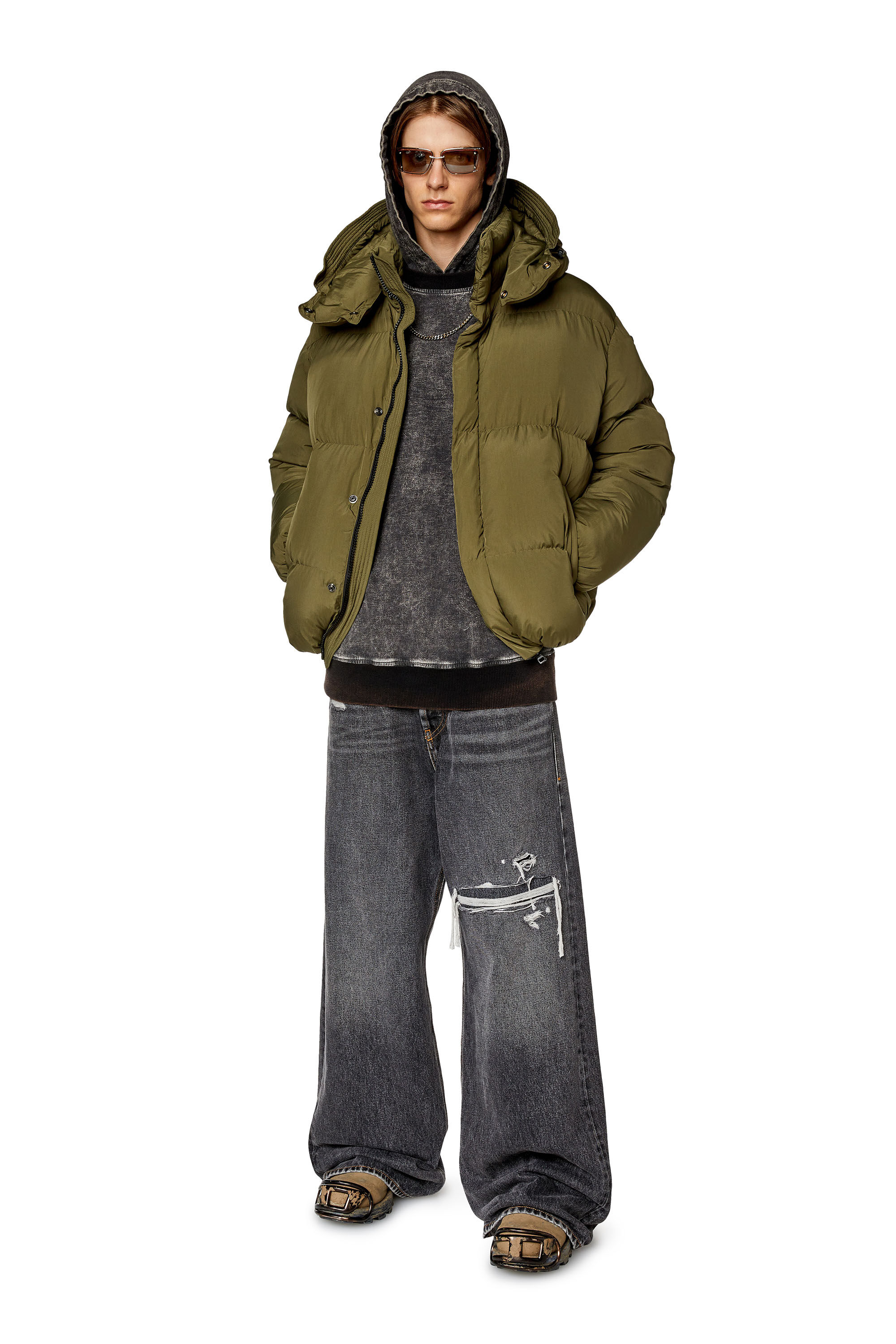 W-ROLFYS-FD: Men's Puffer jacket with detachable hood | Diesel